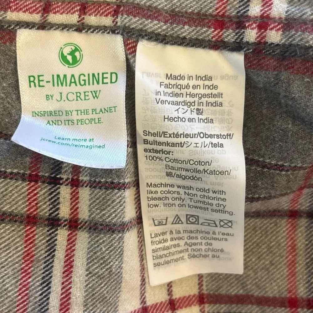 J.Crew Flannel Shirt Mens Medium Classic Fit Plaid Cotton Casual Preppy Gorpcore
